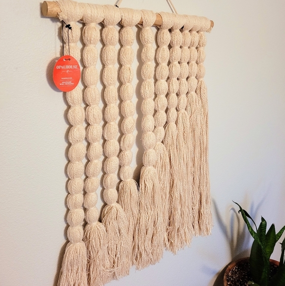 Opalhouse Wall Decor Nwt 8 X 24 Hand Made Macrame Wall Art Cream